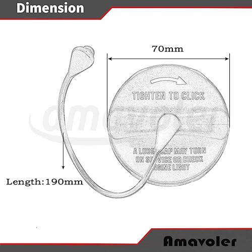 Miniatura 2 de Amavoler 52030377AA 5278632AG Tapa de gasolina Accesorio de repuesto para Chrysler Dodge Jeep Ram 1500 2500 3500 Charger Challenger PT Cruiser