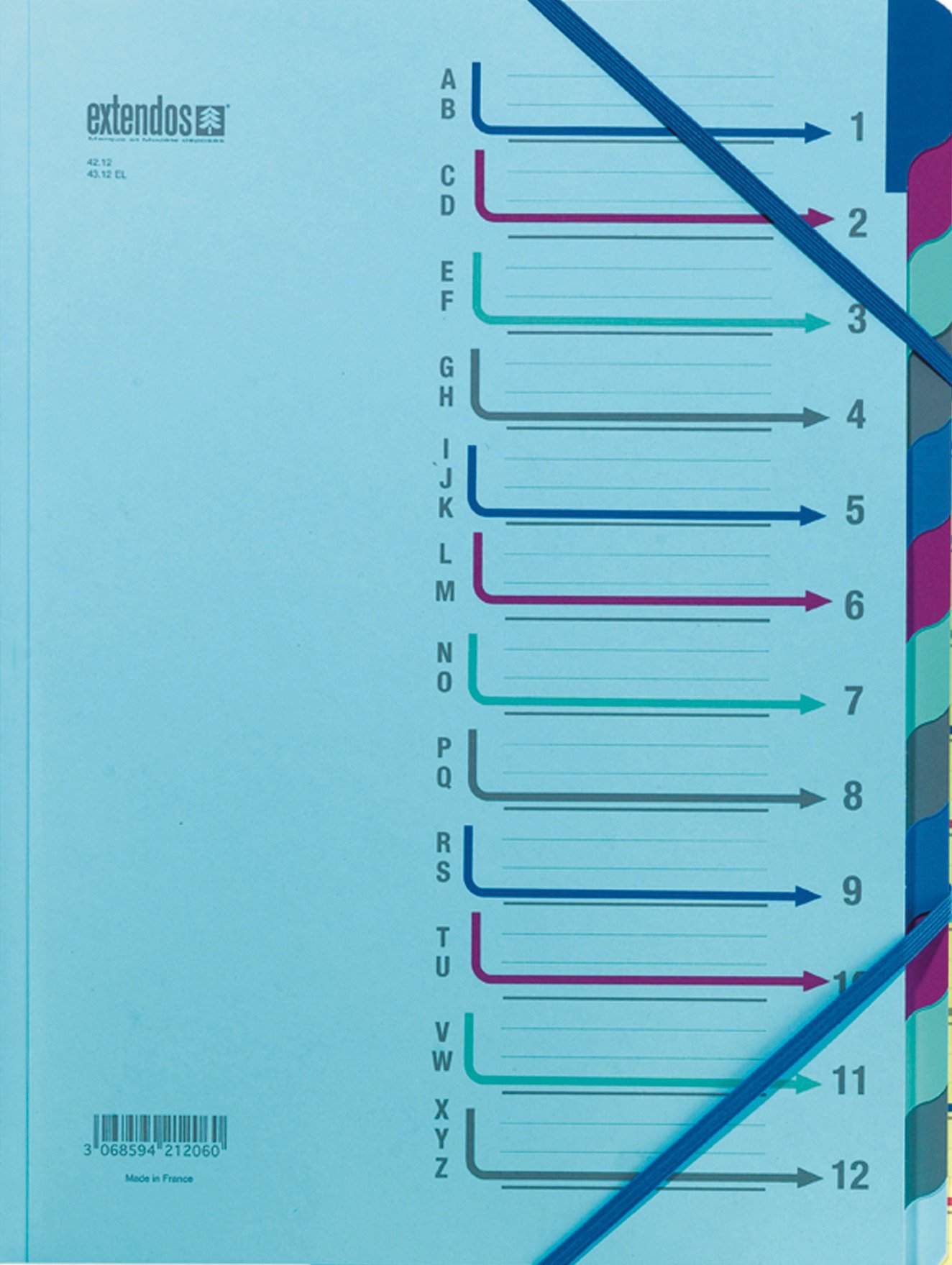 Extendos 43.1206 Trieur 12 compartiments Bleu