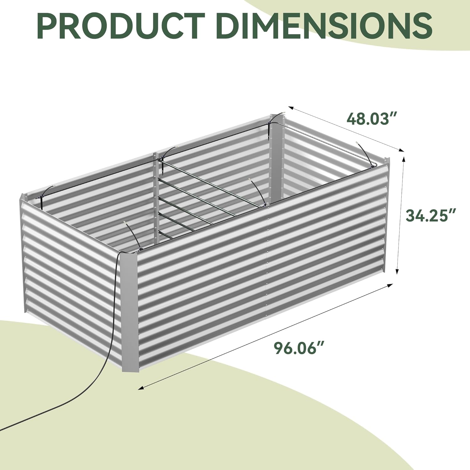 8x4x3 ft Tall Galvanized Raised Garden Bed with Self-Watering System, Elevated Planter Boxes Outdoor, Rectangular Deep Raised Beds for Gardening,Vegetables,Flowers, Backyard, Patio