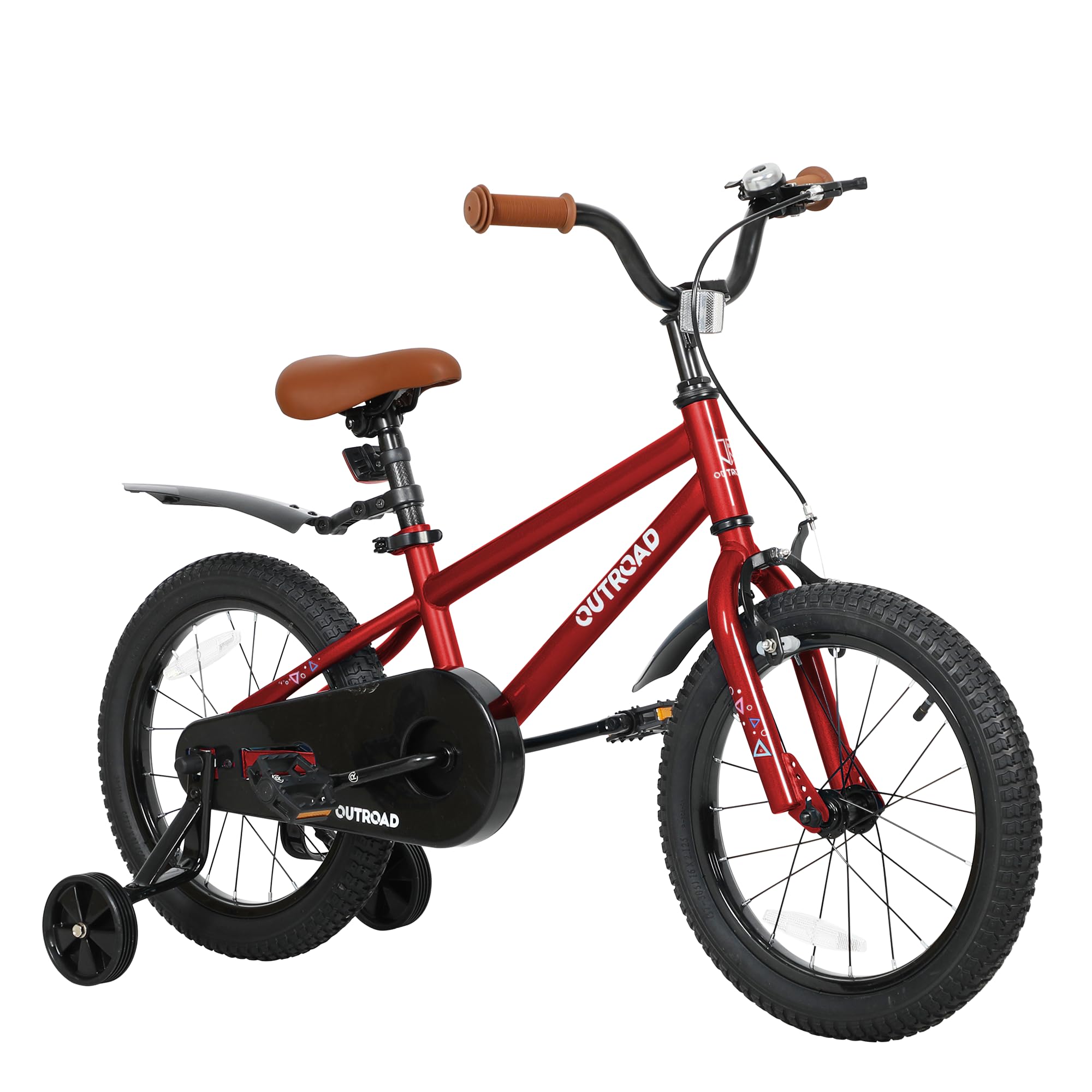 Outroad Kids Bike for Boys Girls Age 3-9 Years Old, 14 16 18 Inch Kid's Bike with Training Wheels, Children Bicycles for Toddler, Blue and Red