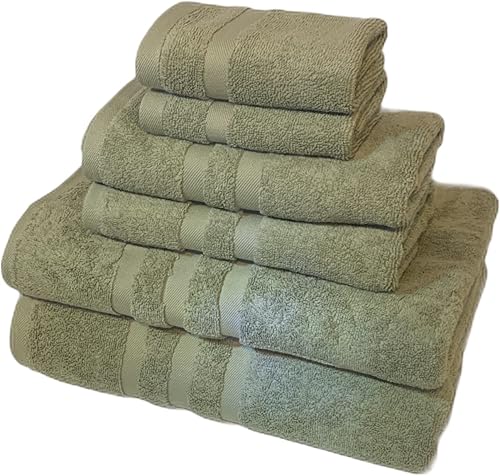 Miniatura 10 de Veteran Textile LLC - 6 piezas, 100% algodón turco, juego de toallas de lujo para baño y cocina, 2 toallas de baño, 2 toallas de mano y 2 paños