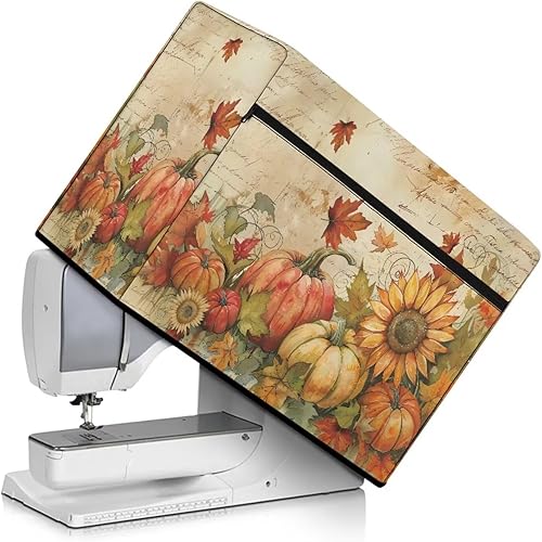 Miniatura 194 de Mumeson Cubierta antipolvo para máquina de coser de gatos negros con flores, para la mayoría de máquinas de coser estándar, plegable, duradera