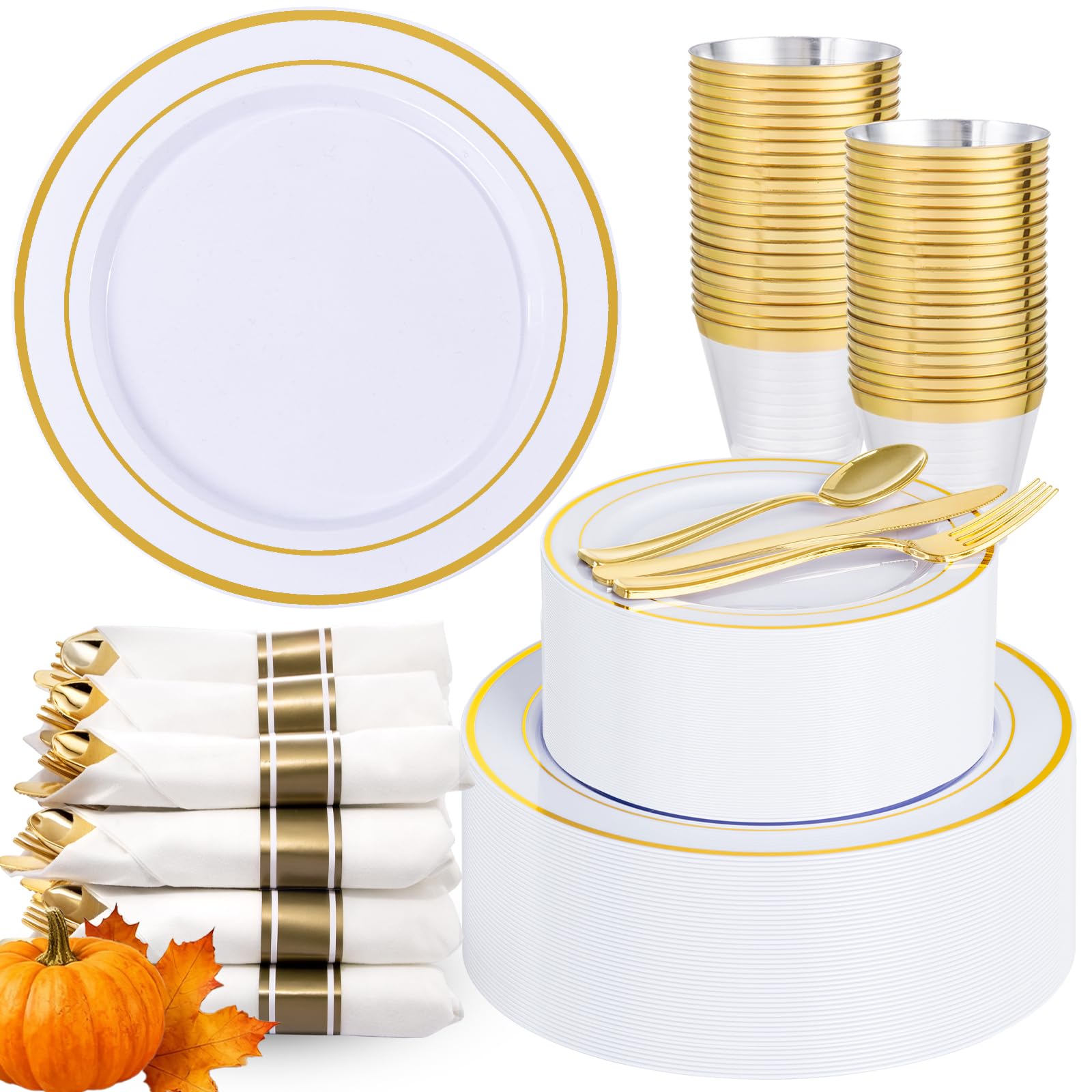 Gold Disposable Plates - Party & Wedding Dinnerware -1 Gold Disposable Plates - Party & Wedding Dinnerware -1
