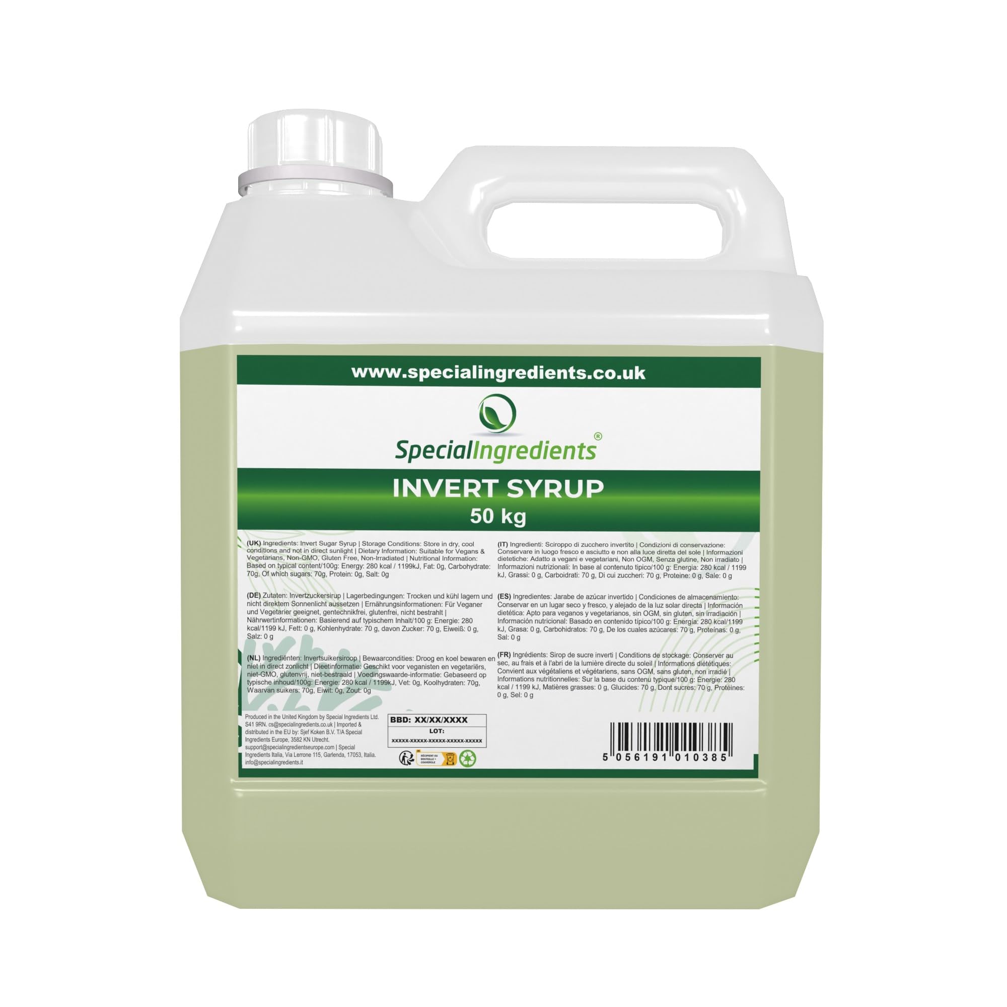 Invert Syrup (Inverted Sugar Syrup) 50kg Premium Quality Non-GMO, Gluten Free – Recyclable Container