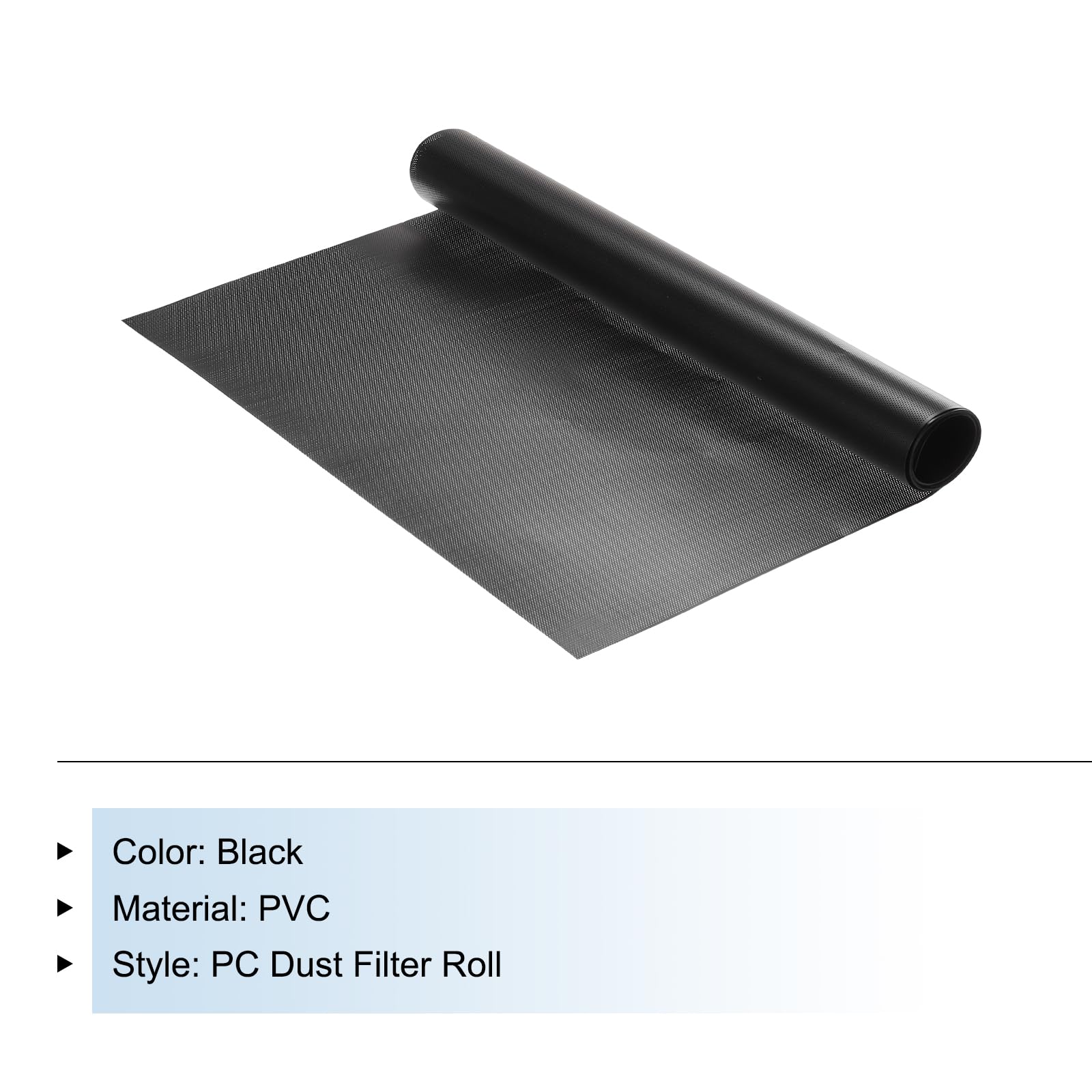 MECCANIXITY Rollo de filtro de polvo de PC, 300 x 1000 x 0,5 mm, PVC, carcasa de computadora, enfriador de cubierta de malla a prueba de polvo, rejillas de ventilador para altavoces de caja de