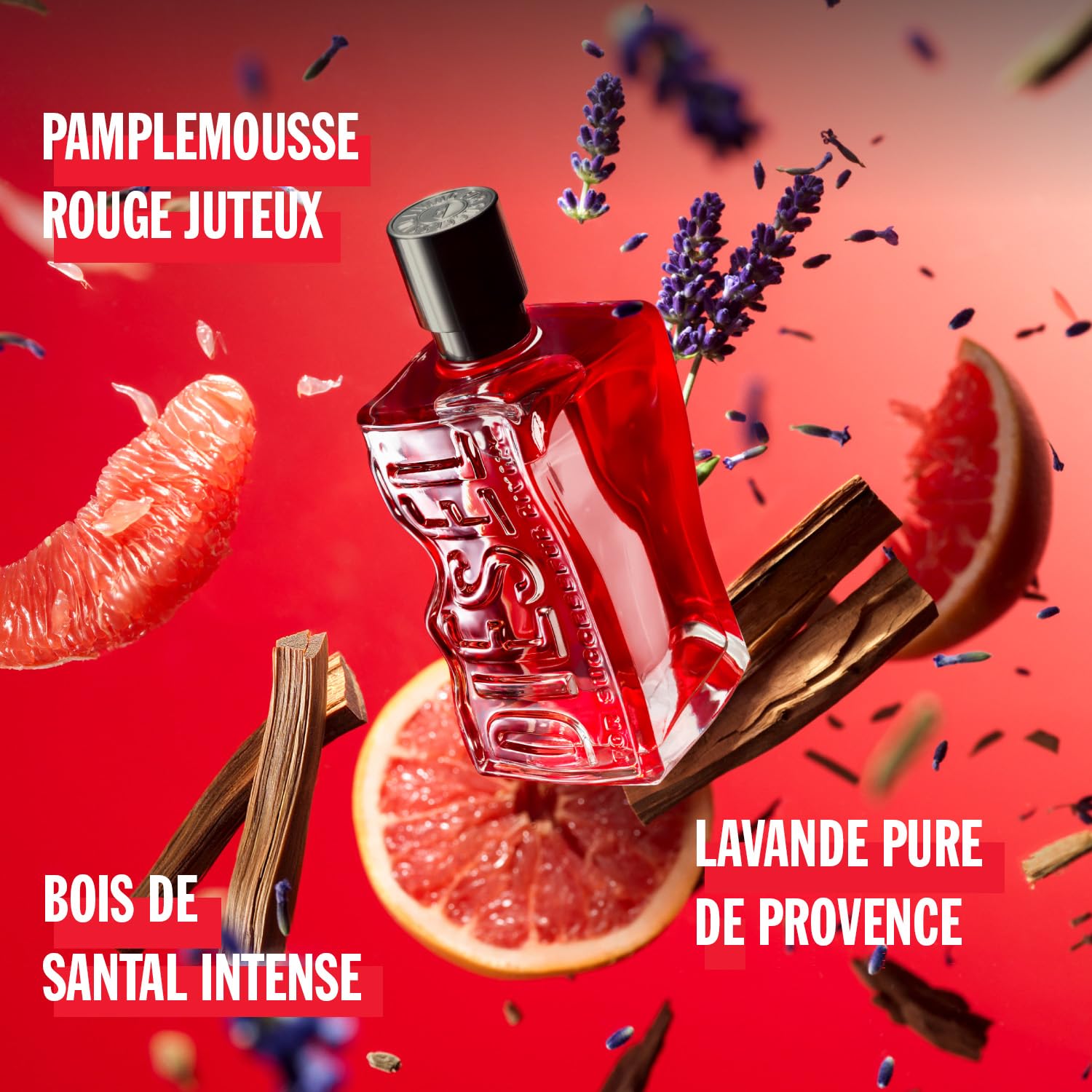 Diesel - D Red - Coffret Cadeau Eau de Parfum - Fragrance Fougère Aromatique pour Homme - Frais et Sensuel - Pamplemousse, Lavande de Provence & Bois de Santal - Tenue Longue Durée - 50 ml & 10 ml