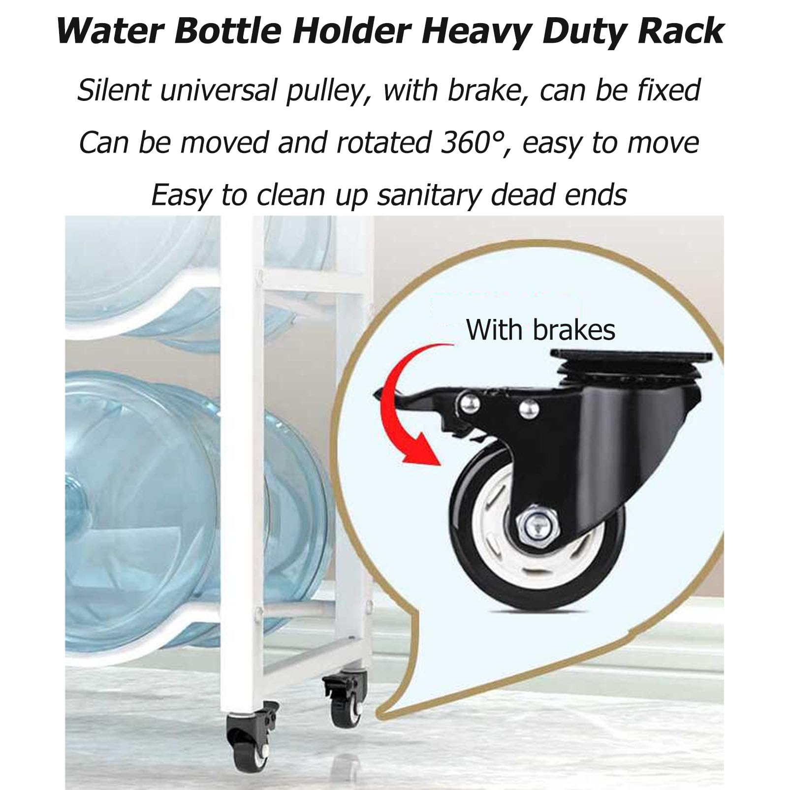Estante para Botellas de Agua Resistente con Ruedas: un Estante portátil para Botellas de Agua y Enfriador Adecuado para oficinas, gimnasios y restaurantes, para un fácil Acceso al Agua pota
