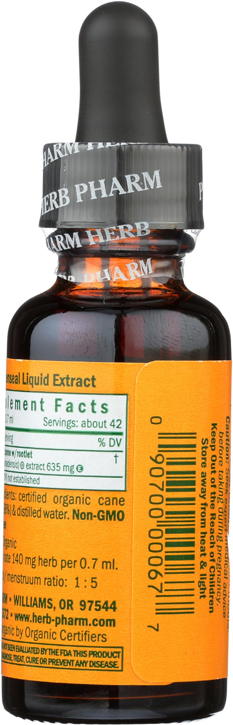 Herb Pharm Certified Organic Goldenseal Liquid Extract Drops for Respiratory System Support, Organic Cane Alcohol, 1 Oz — Amazon image 2