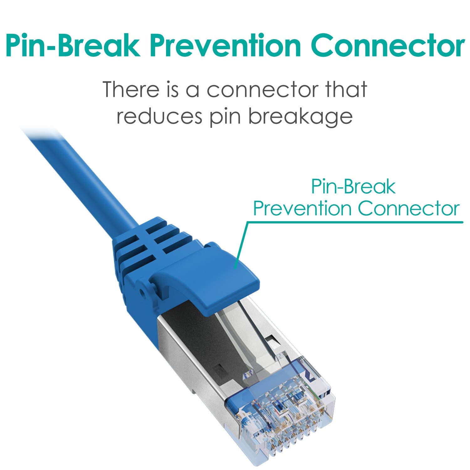 ELECOM Slim LAN Cable with Nails Non-breakable CAT7 1m [Blue] LD-TWSS/BU1 (Japan Import)