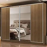 Guarda-roupa Casal Madesa Apolo 4 Portas de Correr com Espelho