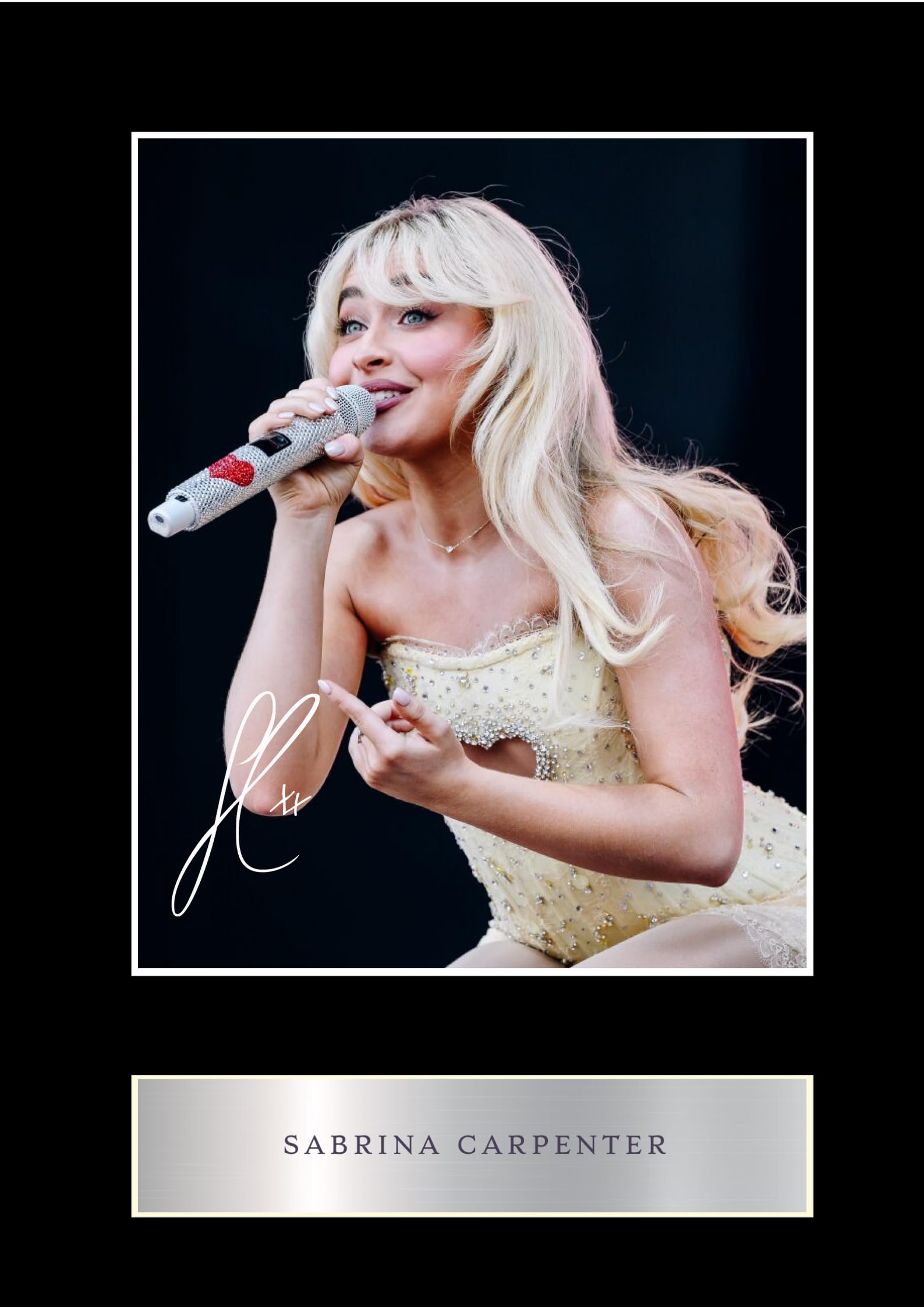 Generic Pre-Printed Signature Sabrina Carpenter Signed Mounted