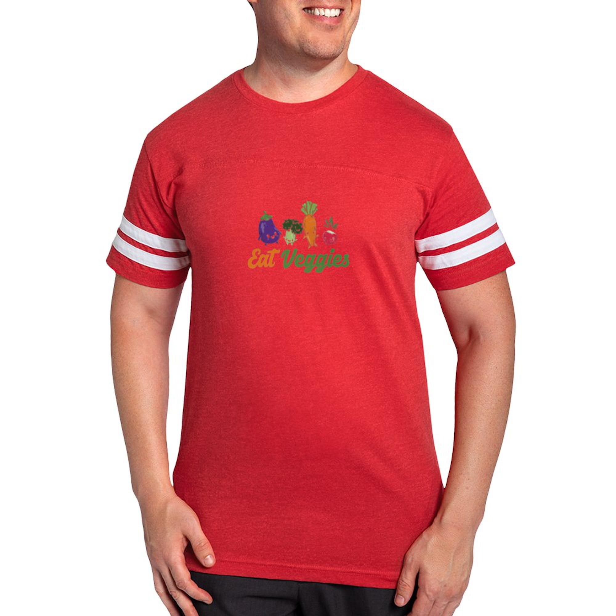 CafePress Eat Veggies Vegetarian Veganism Vegetables T Shirt Men's Football T-Shirt Red