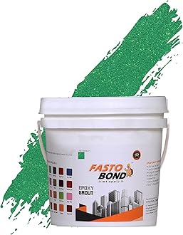 FASTO BOND Full_Glitter-Sparkle Fastobond Epoxy Grout - 1 Kg-3 Kg & 5 Kg - Colors Tile Grout_Fastobond | 3 Components Only | Premixed Glitter For Uniform Finish (3 Kg, S.P Green)