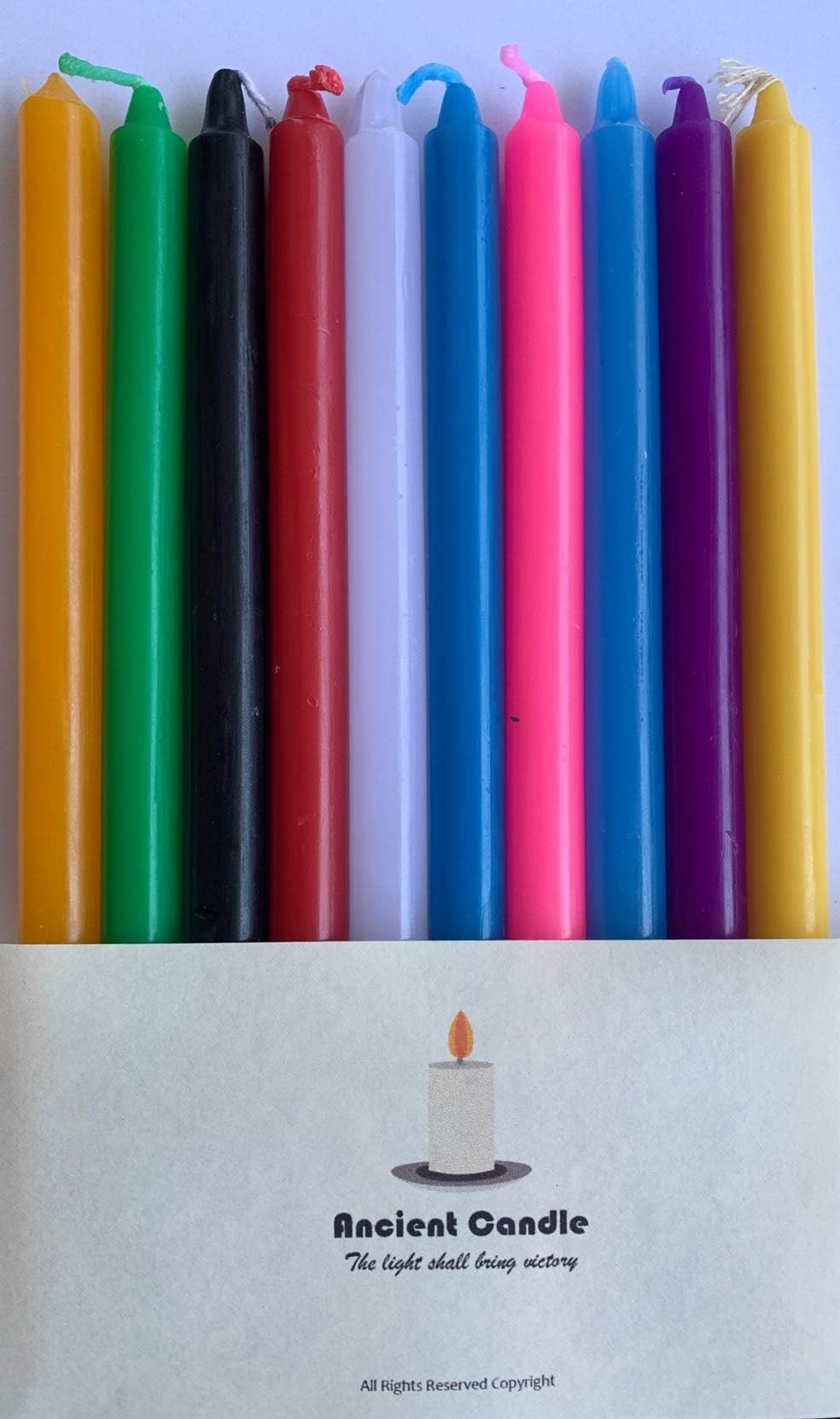 Extra Long Ancient Candle 7" Chime Spell Candle Magick Set Candles - 10 Assorted Colors by SellAllDay (10)