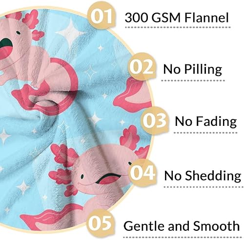 Miniatura 4 de Axolotl - Mantas para mujeres y niñas, 40 x 50 pulgadas, bonita manta de ajolote para regalo, felpa suave y mullida azul para sofá, sofá