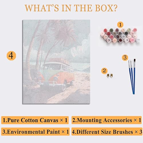 Miniatura 4 de HONGYA - Kit de pintura por números para adultos, pintura por números, 16 x 20 pulgadas, pintura al óleo para sala de estar, dormitorio, decoración