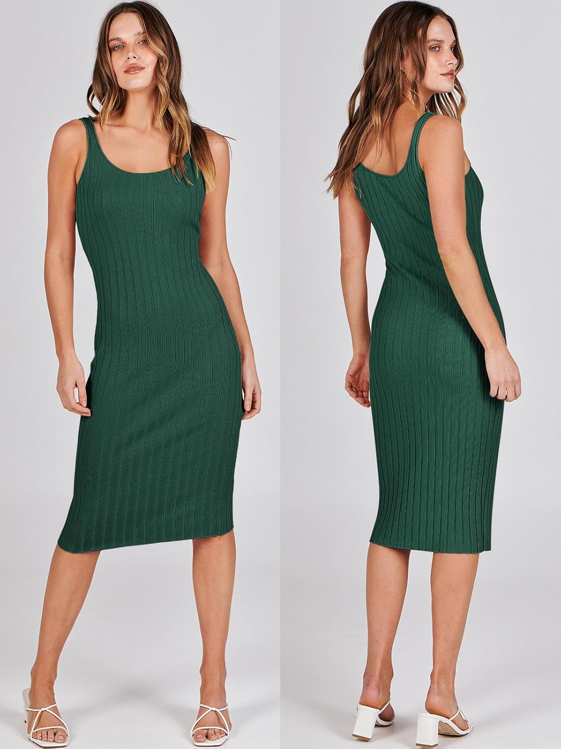 ANRABESS Womens 2 Piece Outfits Sweater Dresses Set Midi Skirt Sets Long Sleeve Crop Top Bodycon Ribbed Knit Dress 2025 Fall - Image 6