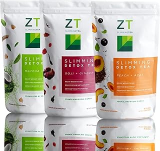 Dr. Zisman ZT Slimming Detox Tea Bundle – Matcha, Goji, and Peach Blends for Metabolism Boost (Tea Bags & Loose Leaf)