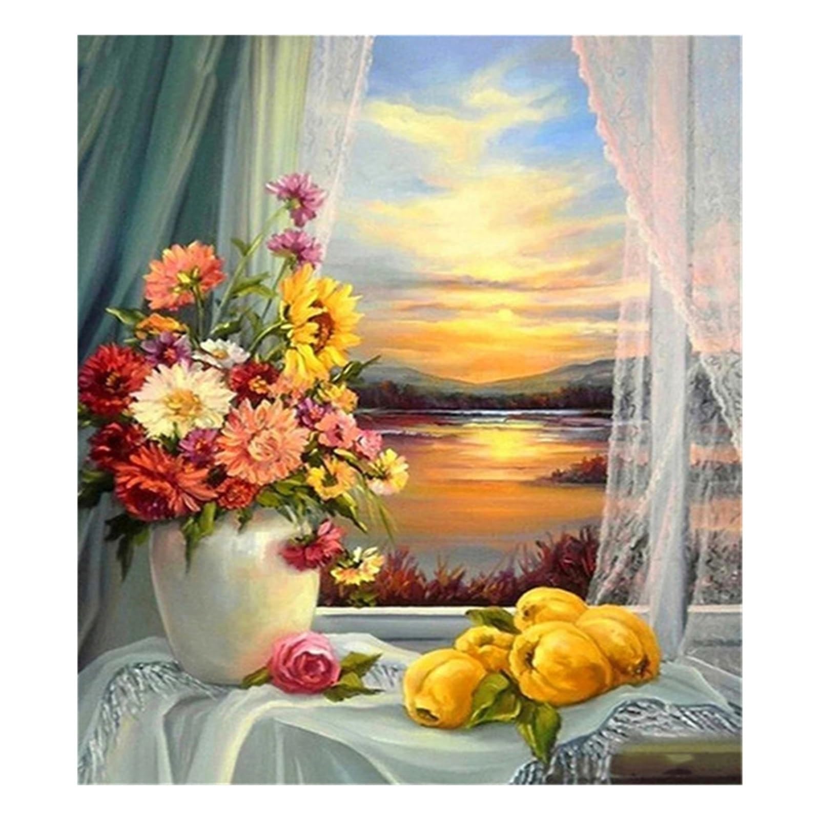 Graiting 1pc Flower In Vase Canvas Paintings Plants Wall Art Posters And Prints Landscape Pictures Room Decor(E,A4 21X30cm no frame)