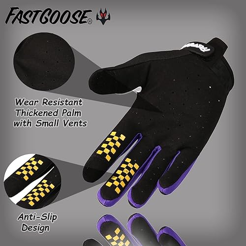 Miniatura 9 de FASTGOOSE Guantes de moto de motocross, guantes de motocross, ATV MX MTB Off Road Racing Deportes Ciclismo Guante