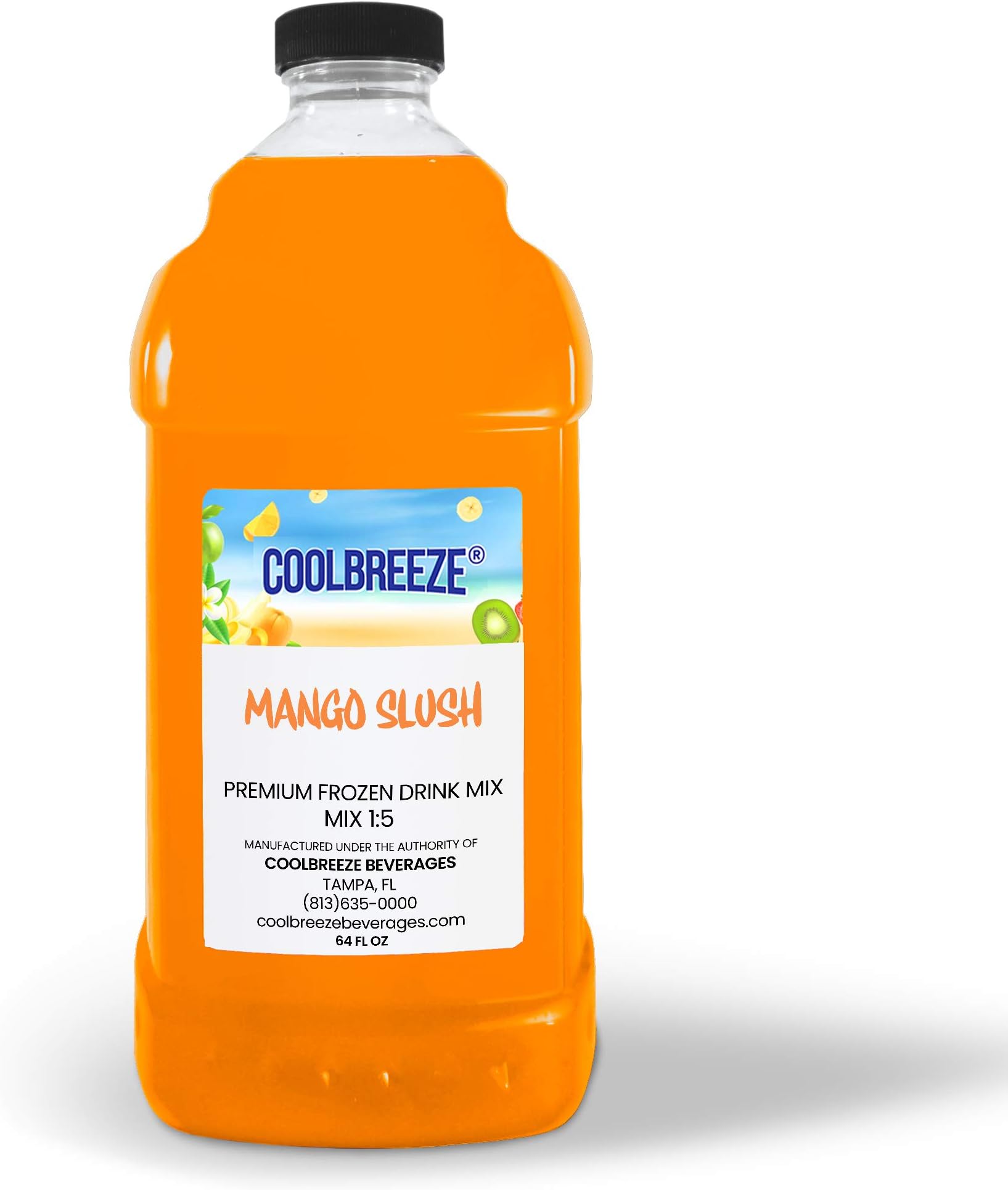 Beverages Shelf Stable Ready to Use Frozen Drink Machine Mix - 1:5 Ratio Flavor Syrups for Daiquiri / Slushie / Snowcone - (Mango Slush)