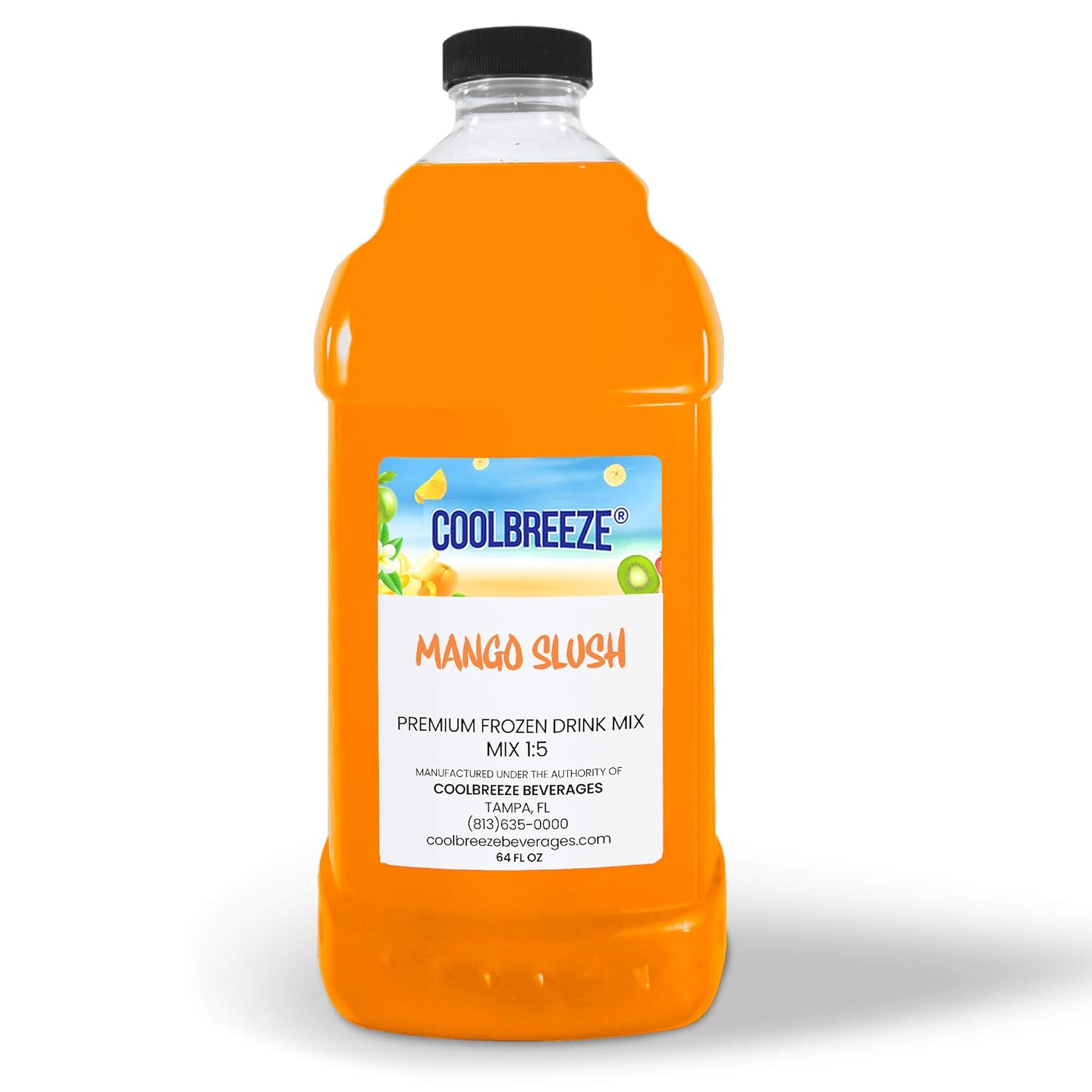 Coolbreeze® Beverages Ready To Use Granita Syrup Frozen Drink Machine Mix - 1/2 Gal Bottle - Mango Slush