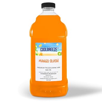 Coolbreeze Beverages Ready To Use Granita Syrup Frozen Drink Machine Mix - 1/2 Gal Bottle - Mango Slush
