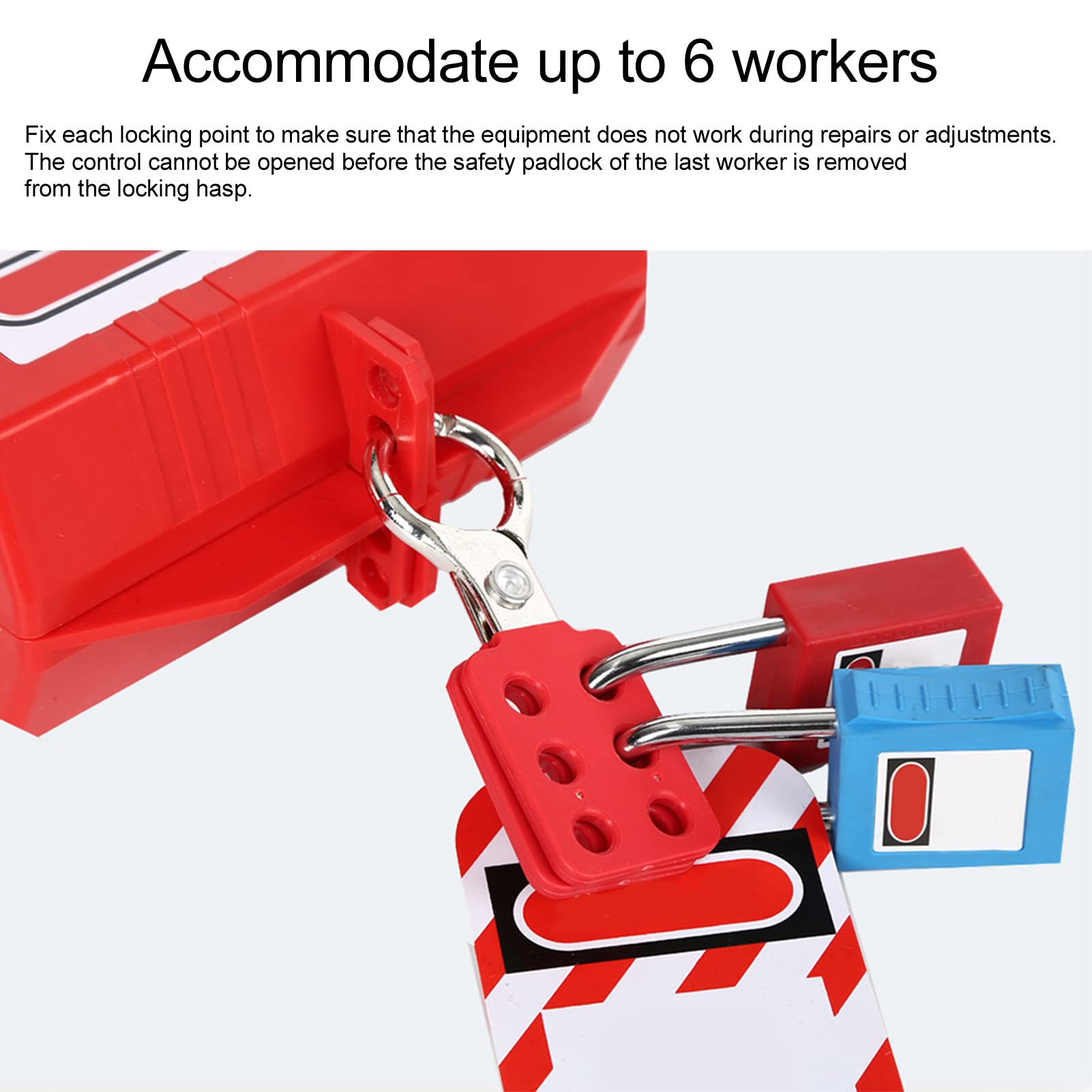 Jiawu HASP de Bloqueo de 10 Paquetes de Bloqueo, HASP de Bloqueo de 6 Agujeros, HASP de Aislamiento de Aluminio HASP, Lock Out Tag Out HASP, LOTO HASP Resistente Al Impacto para