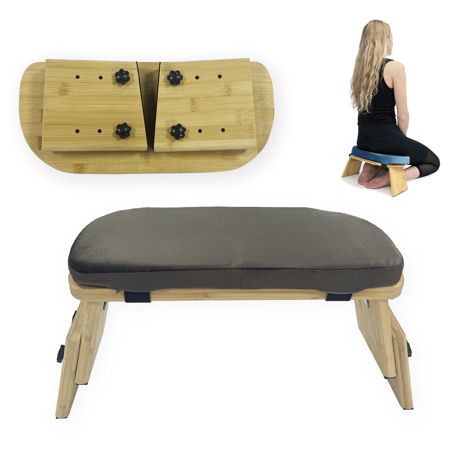 Meditationsbank, Gebetsbank, Klappbar, Aus Holz, Als Verlängerter Kniehocker für Erwachsene Im Teehaus