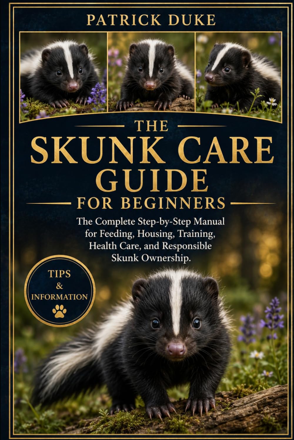 SKUNK CARE GUIDE FOR BEGINNERS: The Complete Step-by-Step Manual for Feeding, Housing, Training, Health Care, and Responsible Skunk Ownership.