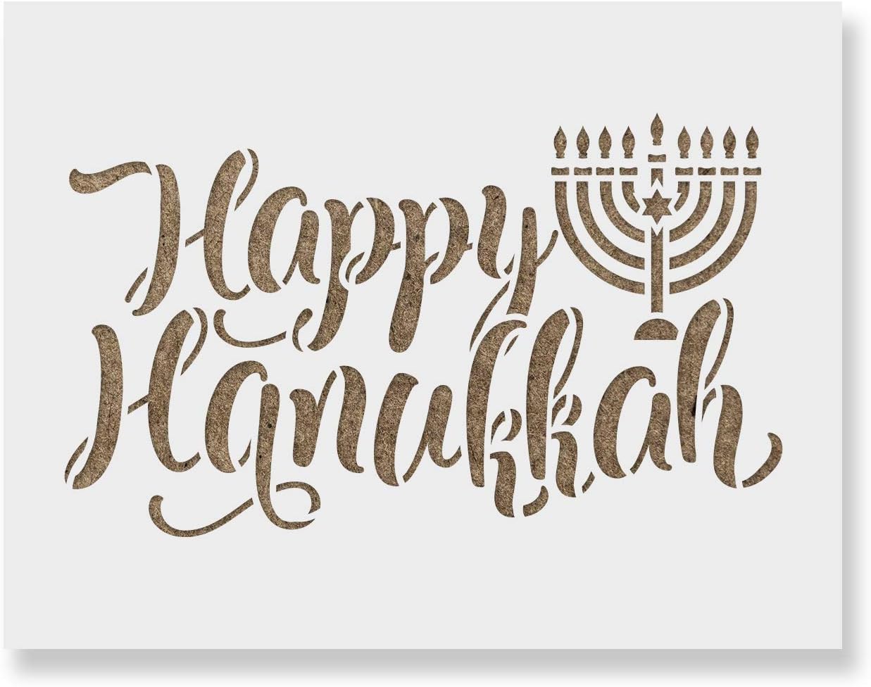 Happy Hanukkah Stencil - Chanukah Stencils, Perfect for Hanukkah Celebrations and Decor, Menorah Stencil