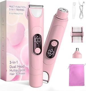 Bikini-Trimmer für Damen : Schmerzfreier 3-in-1-Elektrorasierer mit Keramikklinge, IPX7 Wasserdicht,...