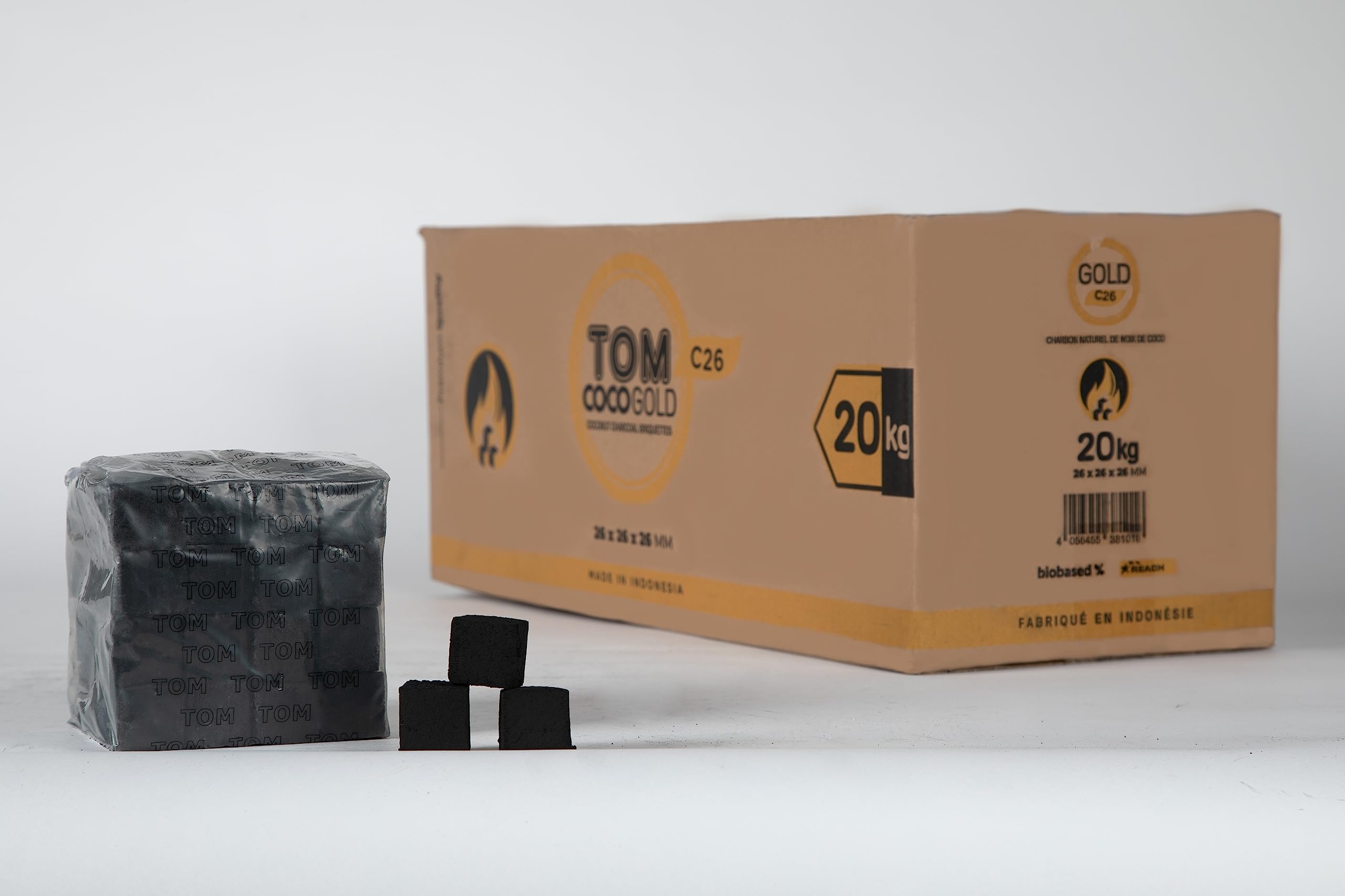 Charbon de Noix de Coco Tom C26 pour éviter les odeurs et les cendres excessives