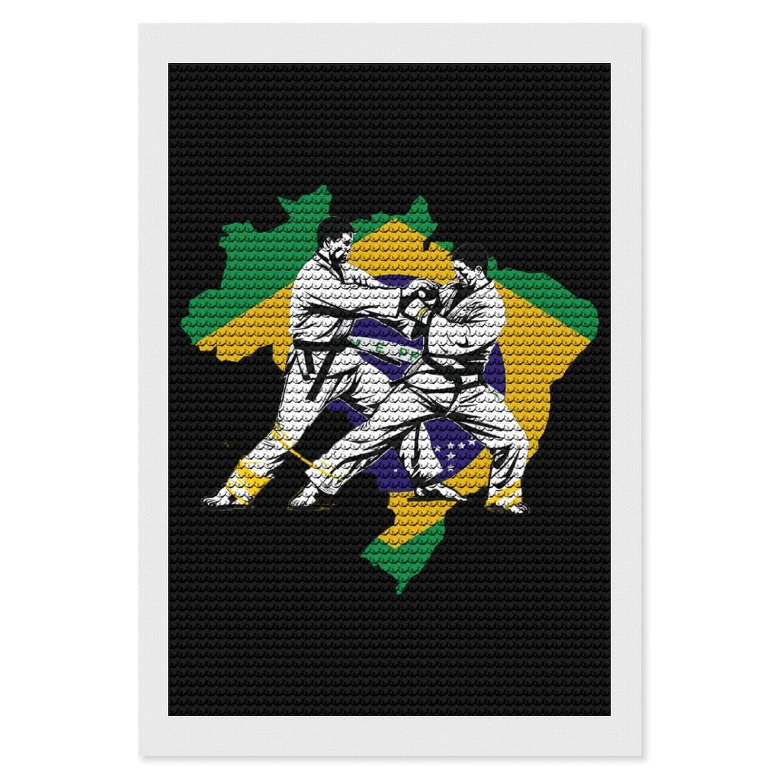 Nclqvjxzkhw Style Brazilian Jiu-Jitsu Brazil Diamond Art Painting For Adult Round Diamonds Pictures Arts Crafts Home Wall Decor 8"X12"