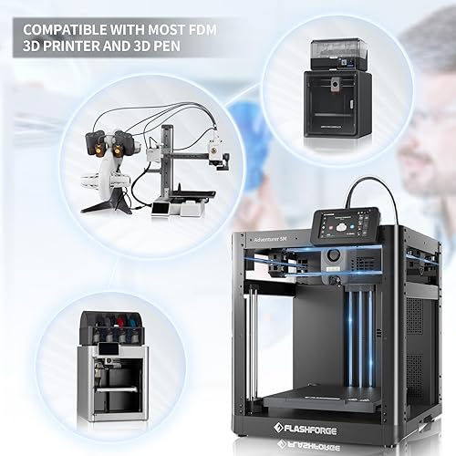 Miniatura 8 de TINMORRY PETG-CF - Filamento PETG de fibra de carbono de 0.069 pulgadas, compatible con impresora 3D Bambu FDM, 1 carrete de 2.2 lbs, verde pavo real