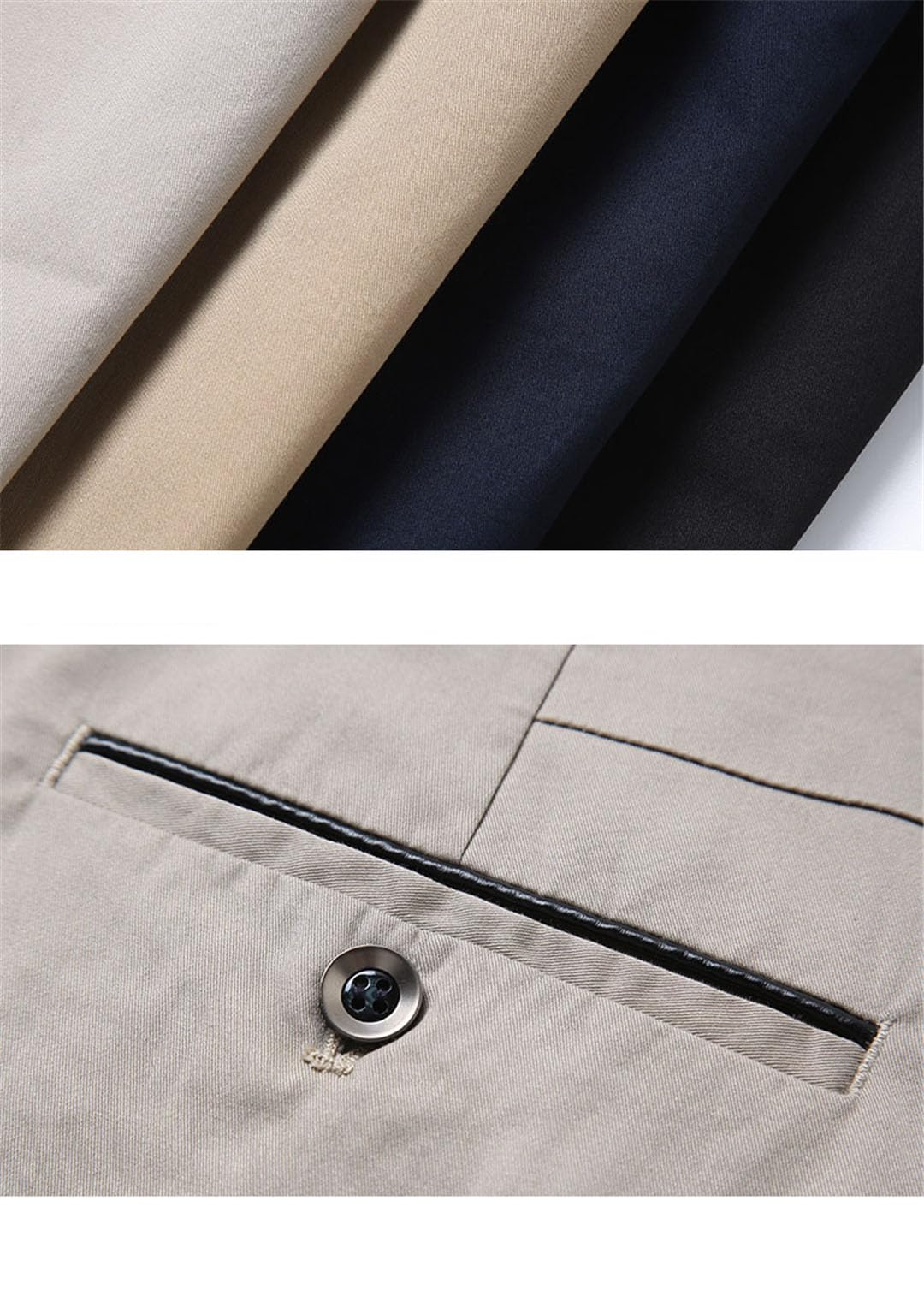 Vogrtcc Pantaloni Casual da Uomo in Cotone Sottile Pantaloni Dritti Larghi Elasticizzati da Lavoro