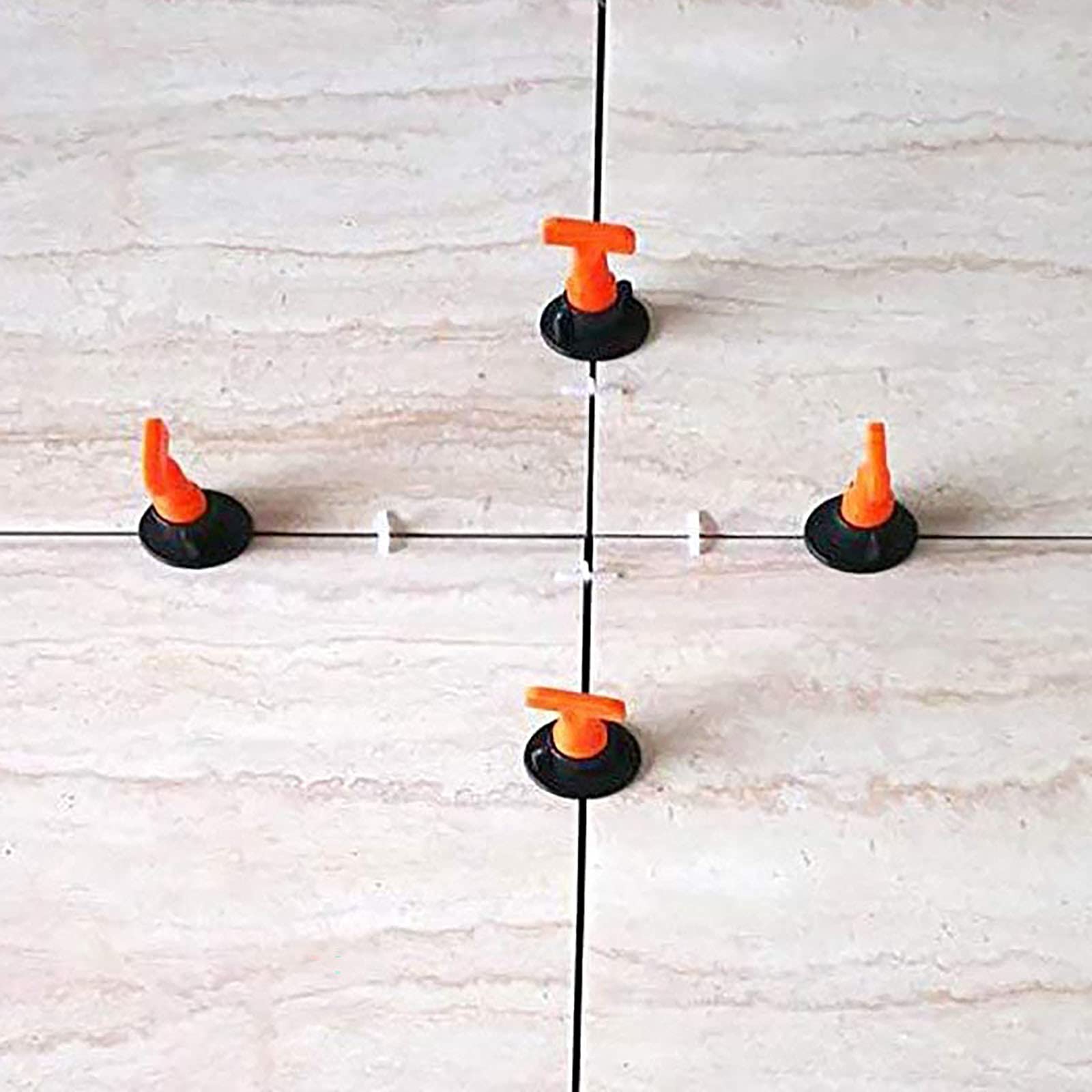 Livellamento Pavimento, 50 Pcs Distanziatori per Piastrelle 1,5 mm, 50 Pcs Aghi in Acciaio, 100 Pcs Distanziatori a Croce per Piastrelle, con 1 Chiave Speciale, per Costruzione, Pavimenti