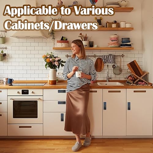 Miniatura 9 de Eseesmart Cerradura inteligente para gabinete, magnética digital electrónica RFID sin llave, Bluetooth, seguridad infantil, a prueba de bebés,