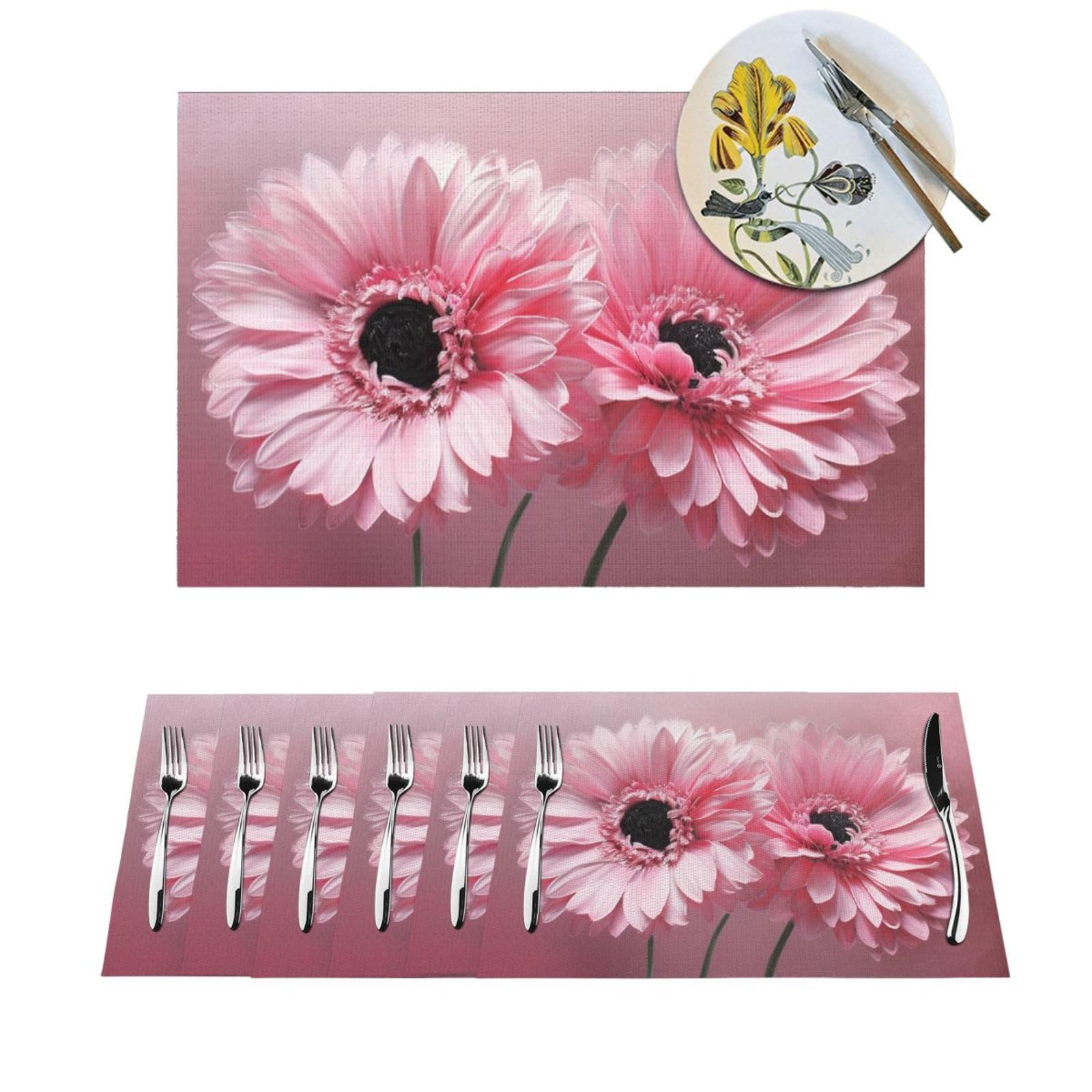 Sets de table tissés en PVC résistants à la chaleur lot de 6