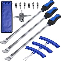 Y.A. LOTUS 14.5" Steel Tire Spoons Kit: Motorcycle Dirt Bike Lawn Tractor Bike Tire Changer Tools w/ Rim Protectors Valve Cores