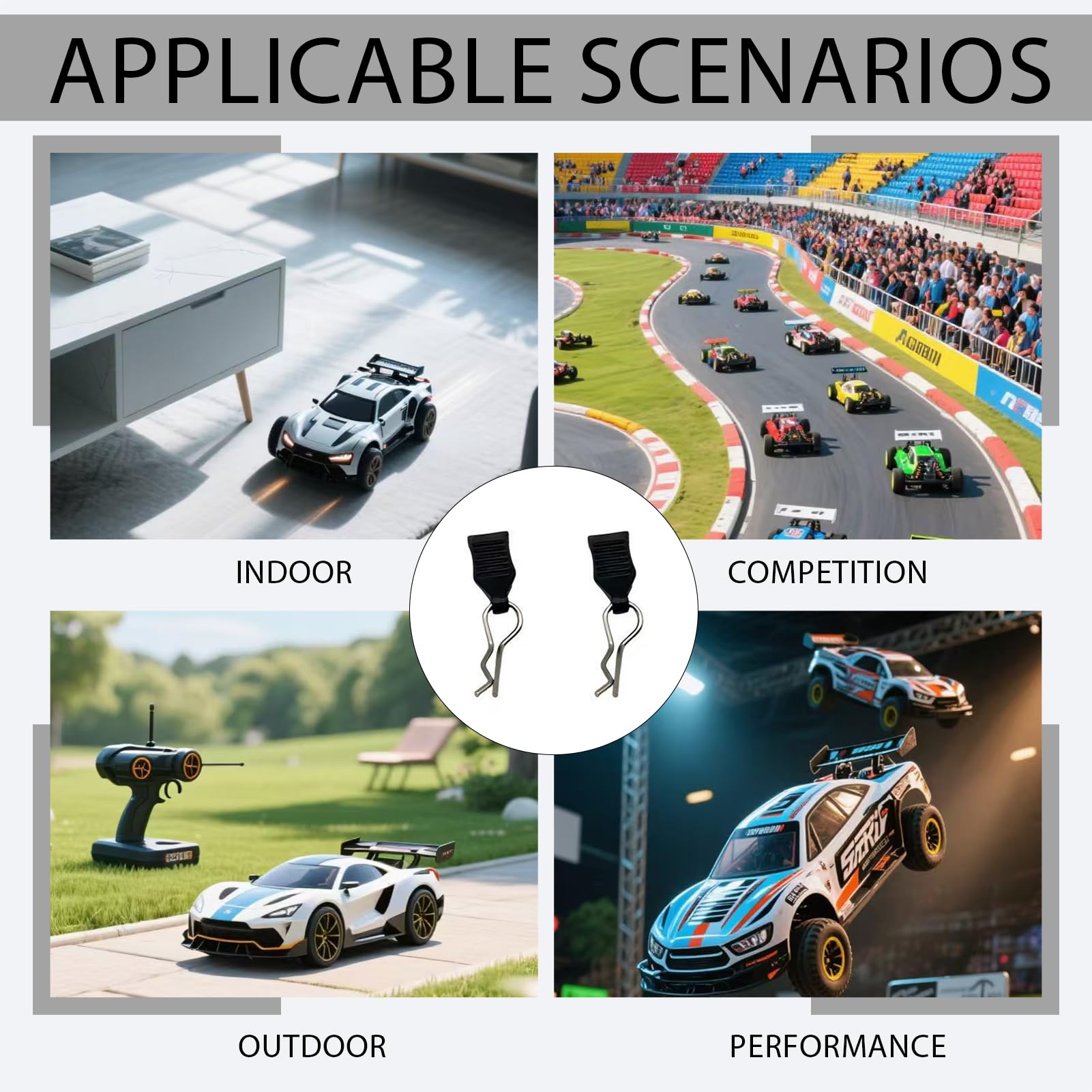 sdhiiolp 20 pezzi RC carrozzeria clip Deerc pezzi di ricambio con linguette di apertura RC Car Clips RC Corpo Shell Pin Bent Springy R Pins 1/10 1/12 1/16 clip per carrozzeria Deerc