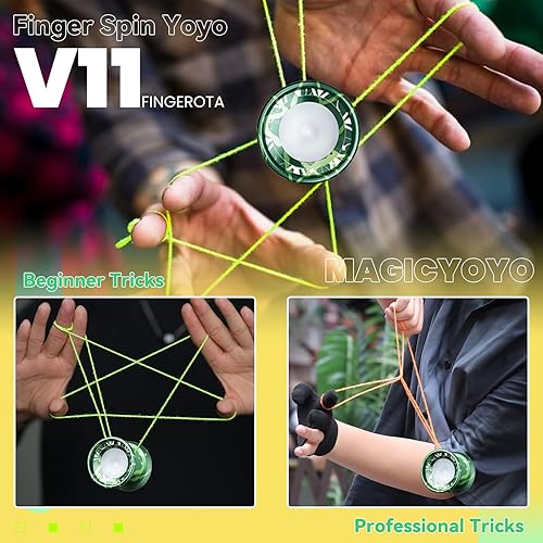 Miniatura 5 de MAGICYOYO V11 FINGEROTA - Yoyo profesional para dedos  Yoyo de doble propósito para truco, Yoyo sensible y no responde, para todos los niveles,