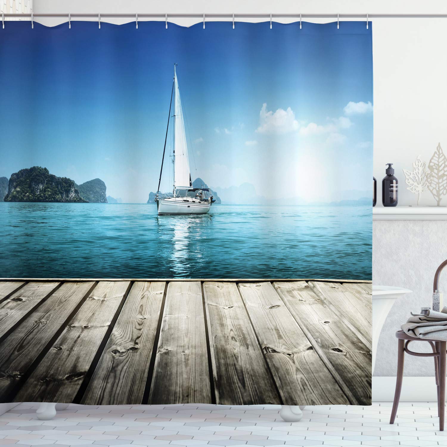 Sailboat Shower Curtains Curtains & Drapes 2023