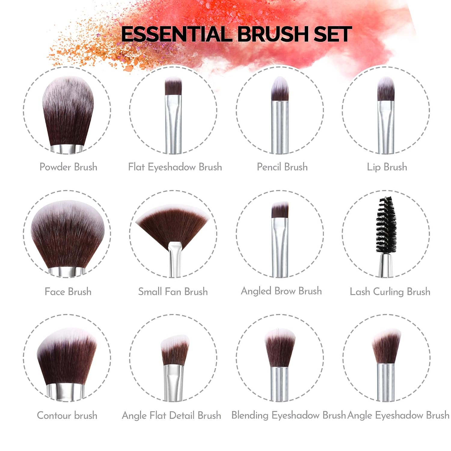 Makeup Brushes HEYMKGO 12pcs Eco-friendly Vegan Makeup Brush Set Professional Wooden Handle with Soft Bristles Foundation Makeup Blusher Lip Eyeshadow Brushes Eyeliner Eyebrow Brush