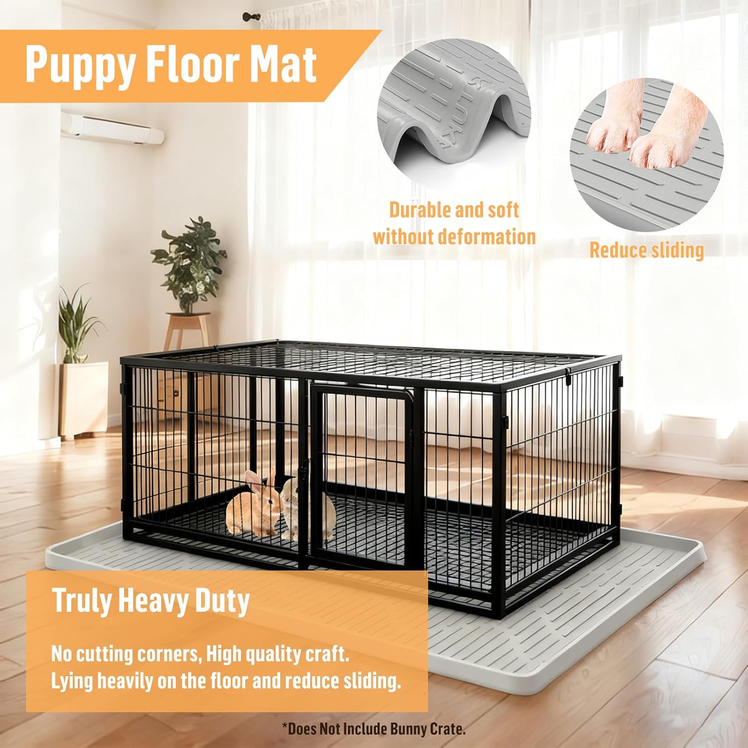 Silicone Pet Cage Liner Mat, 46” x32” Small Animals Floor Bed Mat Washable & Reusable Rabbit Playpen Mat, Pet Training Pads for Rabbits Guinea Pigs Bunny Hamster Cats Dogs