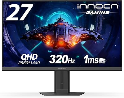 INNOCN 27" Gaming Monitor 2K QHD 2560 x 1440P 240Hz 320Hz 1ms IPS PC Computer Display, HDMI 2.1, DP 1.4, HDR 400, Eyes Care, Height/Pivot Adjustable, VESA Mountable, 27G2T