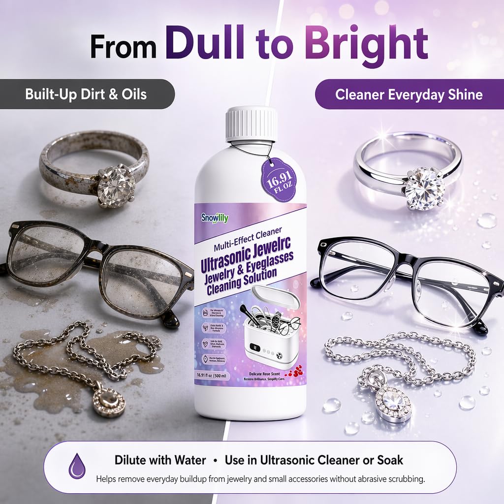 16.9 oz/500 ml Ultrasonic Jewelry Cleaning Solution for Use in All Ultrasonic Machines