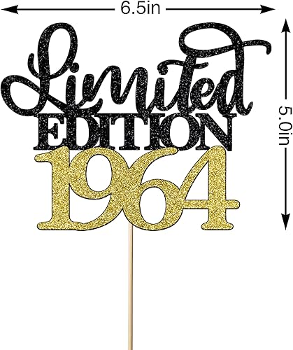 Miniatura 2 de Decoración para tartas de edición limitada de 1964, decoración para tartas de feliz 60 cumpleaños, hombres y mujeres animan a los 60 años y 60 años