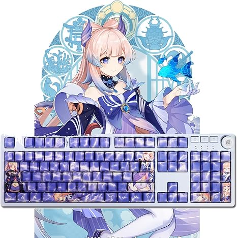 Amazon 原神 周辺 Sangonomiya Kokomi 稲妻 珊瑚宮心海アニメキーキャップ 108 Pbt キーボード愛好家に適しています メカニカルキーボード かわいい 人気 キーキャップ 友達への特別な贈り物 61 87 104 108 Mxスイッチのメカニカルゲーミングキーボード用 アニメ