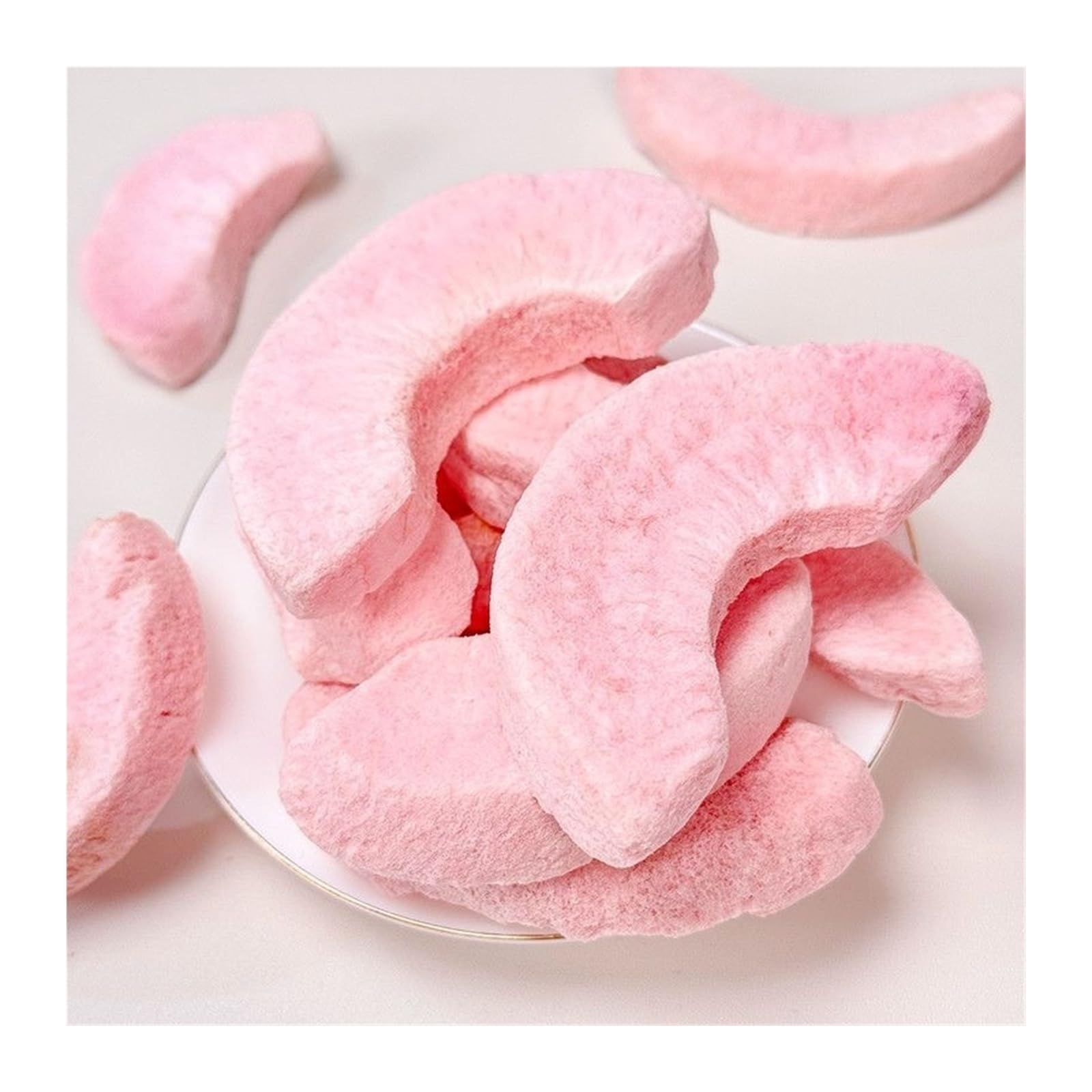 Melocotones liofilizados en rodajas gruesas 45 g, que conservan el sabor fresco y natural de la fruta, ligeros y crujientes(10pcs)